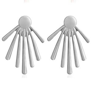 Silver  Spiky Stud Earrings